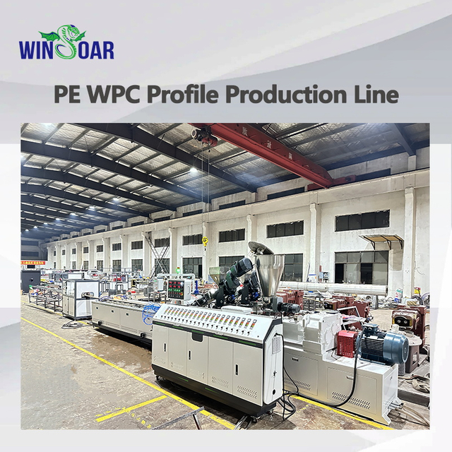 PE Wood Plastic Composite Profiles Making Extruder Production Line