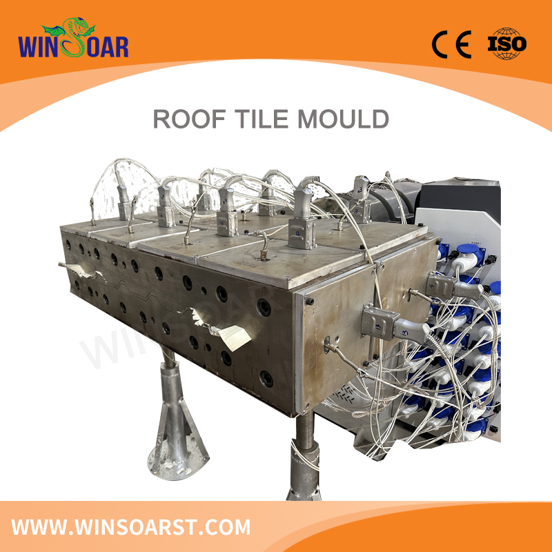 China Winsoar PVC Resin / ASA Hollow Corrugated Roof Tile / Single Layer Glazed Roofing Tile Board Sheet / Panel Profile Making Extrusion Extruder Machine