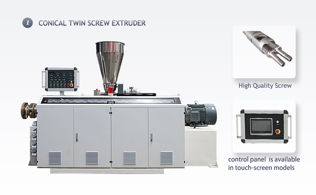 CONICAL TWIN SCREW EXTRUDER