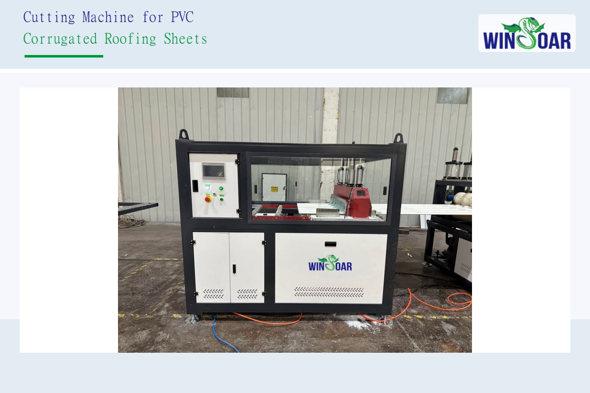 Automatic cutting machine for fixed-length PVC hollow corrugated roofing sheets