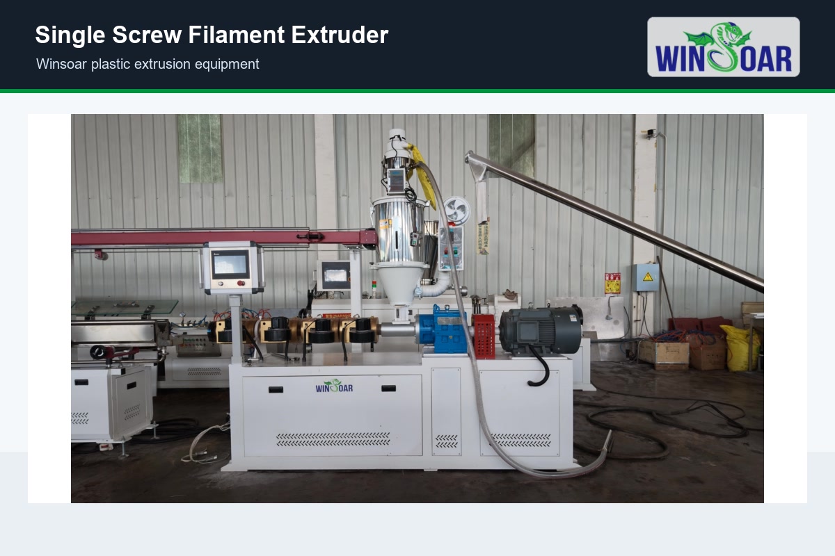 Single screw extruder for stable plasticizing and continuous 3D printer filament extrusion