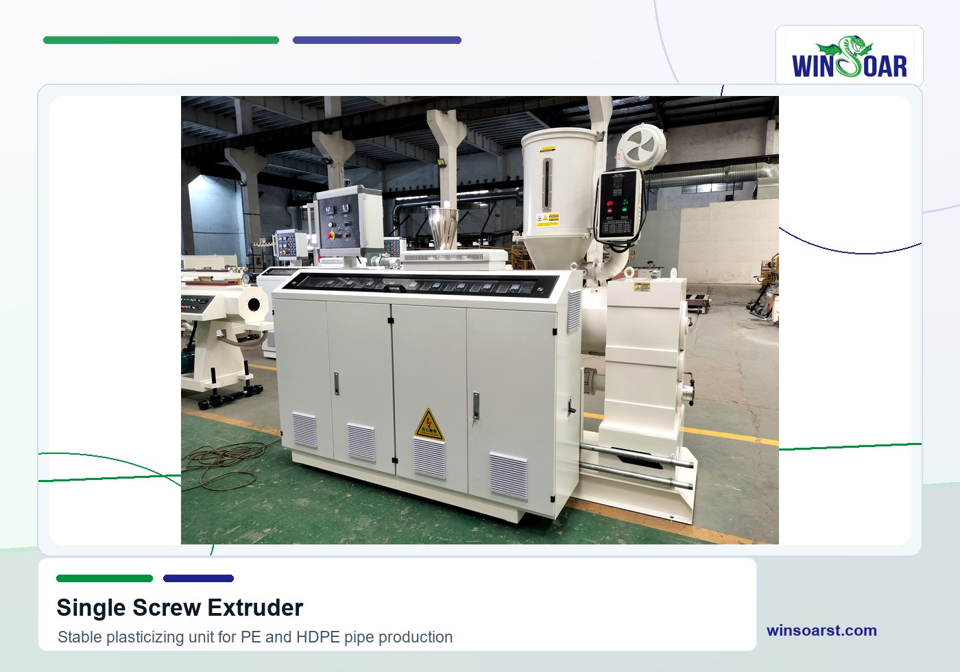 Single screw extruder for 16-63mm PE pipe production line