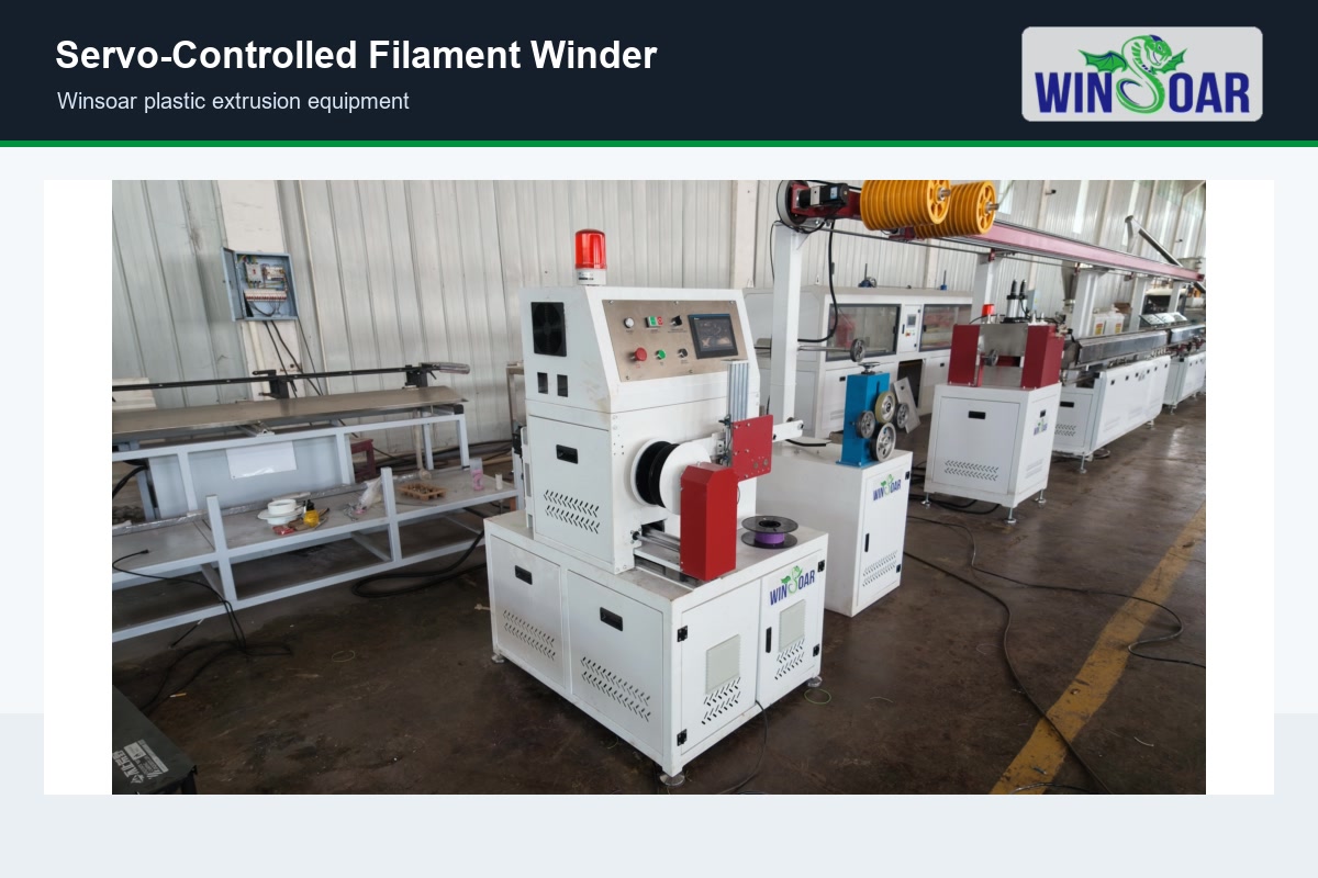 Servo-controlled winding machine for consistent 3D printer filament collection