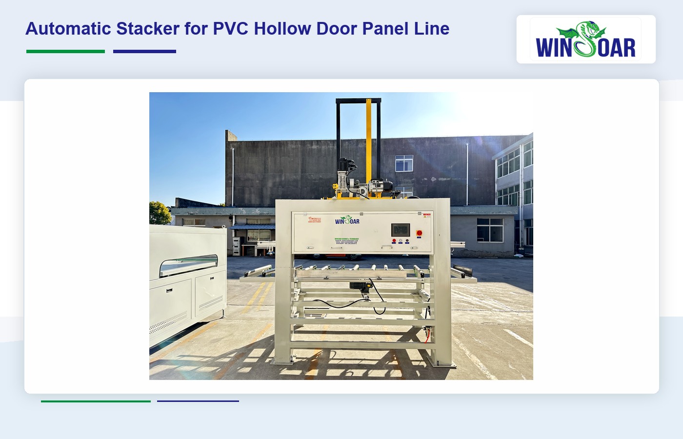 Automatic stacker for PVC hollow door panel line