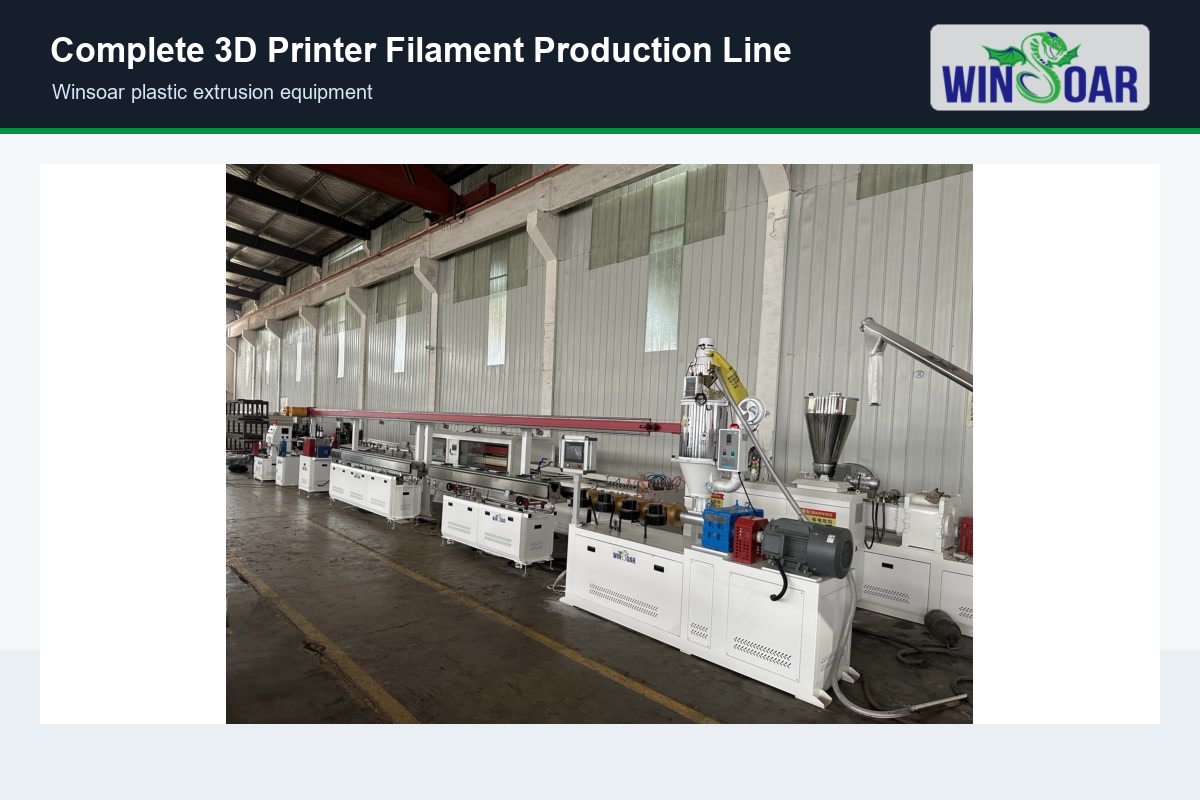 Complete 3D Printer Filament Production Line Complete 3D printer filament production line with extruder cooling and winding equipment