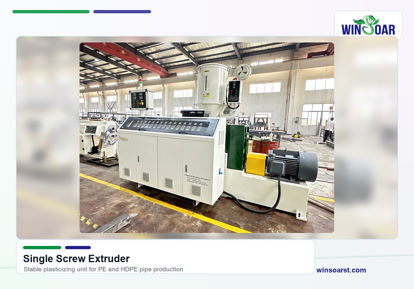 Single screw extruder for 20-110mm PE pipe production line