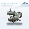Two-cavity PVC pipe extrusion die head for dual pipe production