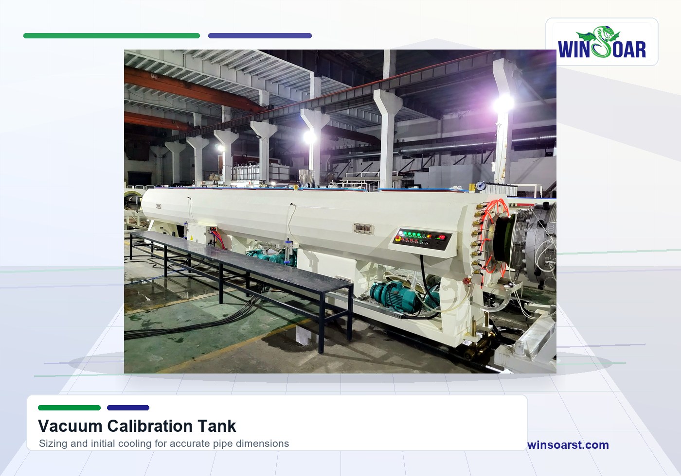 Vacuum calibration tank for 200-400mm HDPE pipe extrusion line