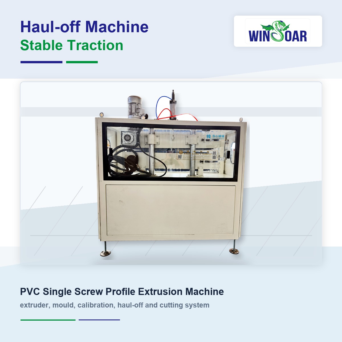 Haul-off machine for PVC profile extrusion line