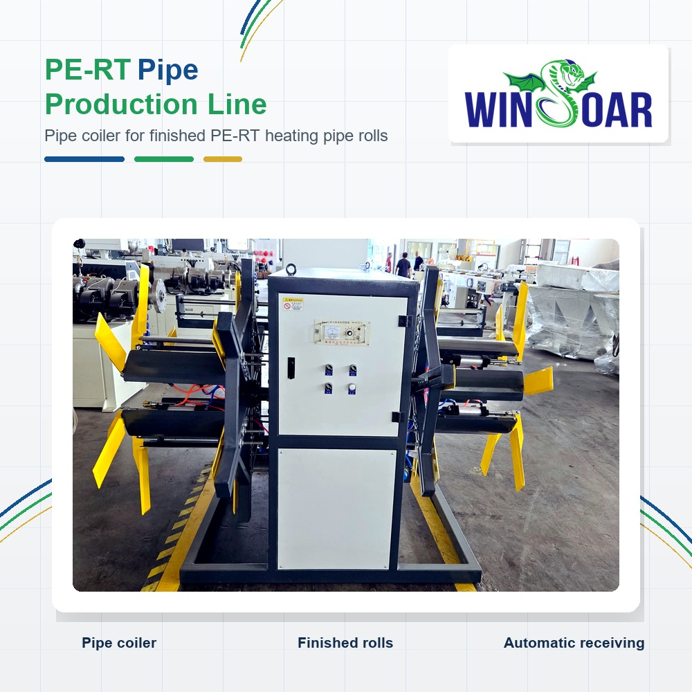 Pipe coiler for PE-RT floor heating pipe production line