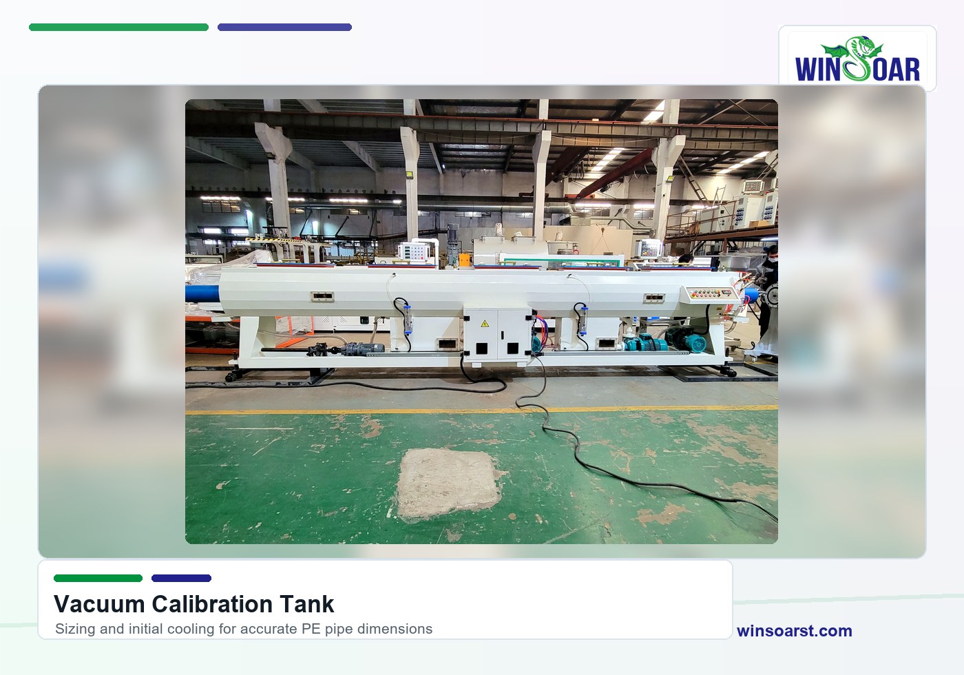 Vacuum calibration tank for 75-250mm HDPE pipe extrusion line