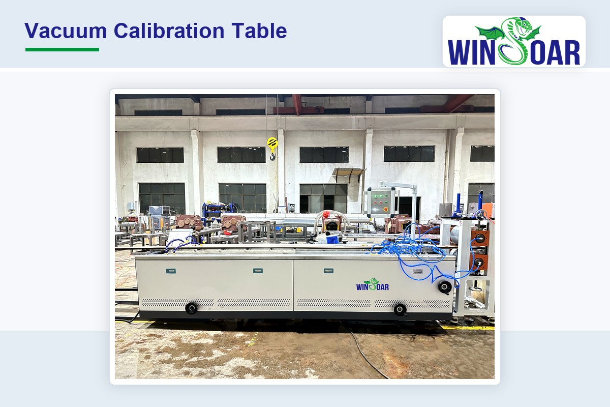 Vacuum calibration table for PE WPC decking profile
