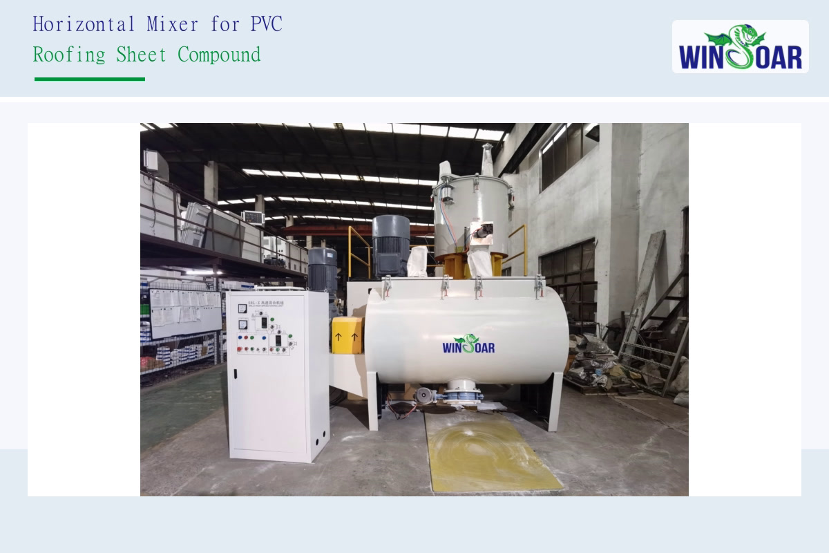 Horizontal mixer for preparing PVC compound used in hollow corrugated roofing sheet extrusion