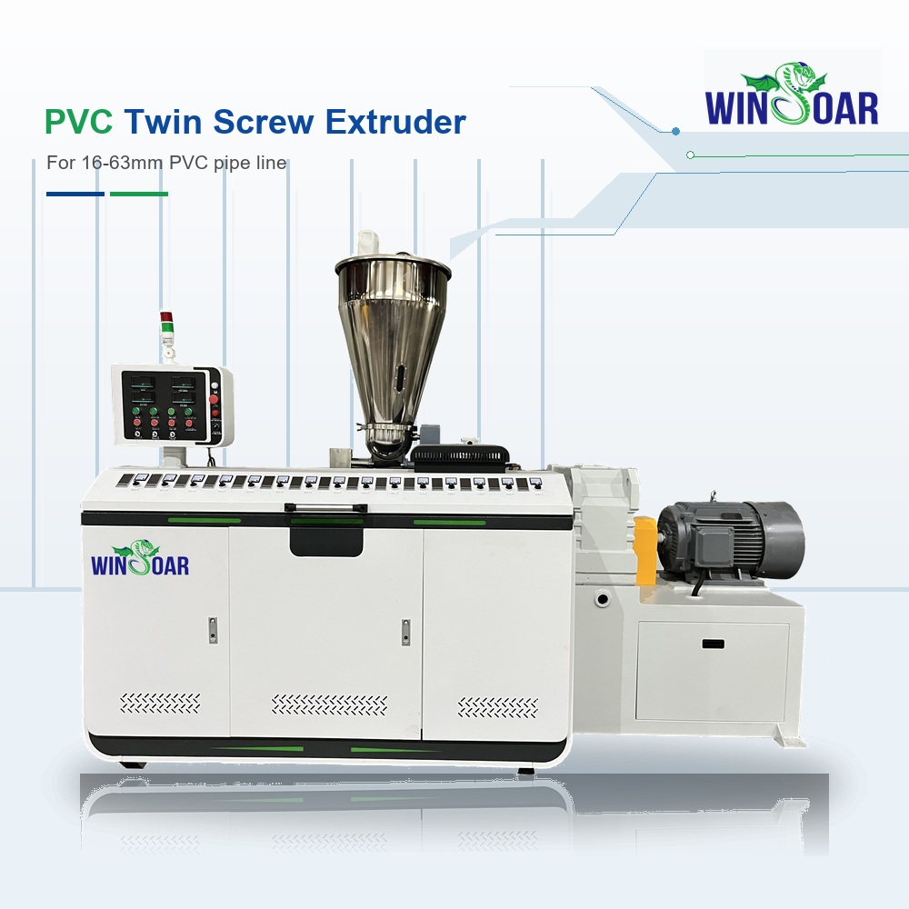 PVC twin screw extruder for 16-63mm PVC pipe machine