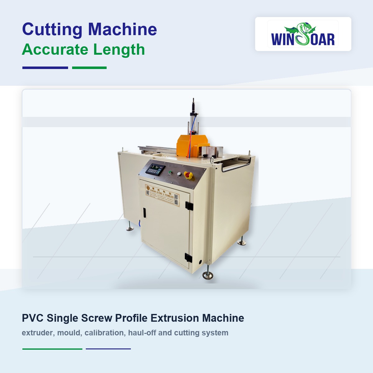 Cutting machine for PVC profile production line