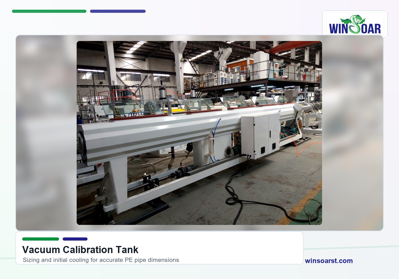 Vacuum calibration tank for 20-110mm PE pipe production line