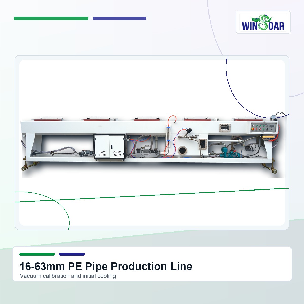 Vacuum calibration tank for 16-63mm HDPE pipe extrusion line
