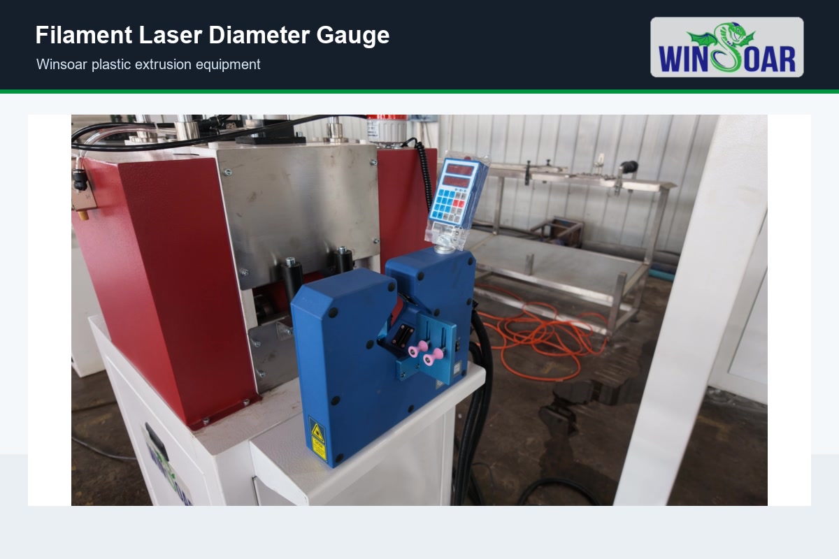 Online laser diameter gauge for monitoring 3D printer filament during extrusion