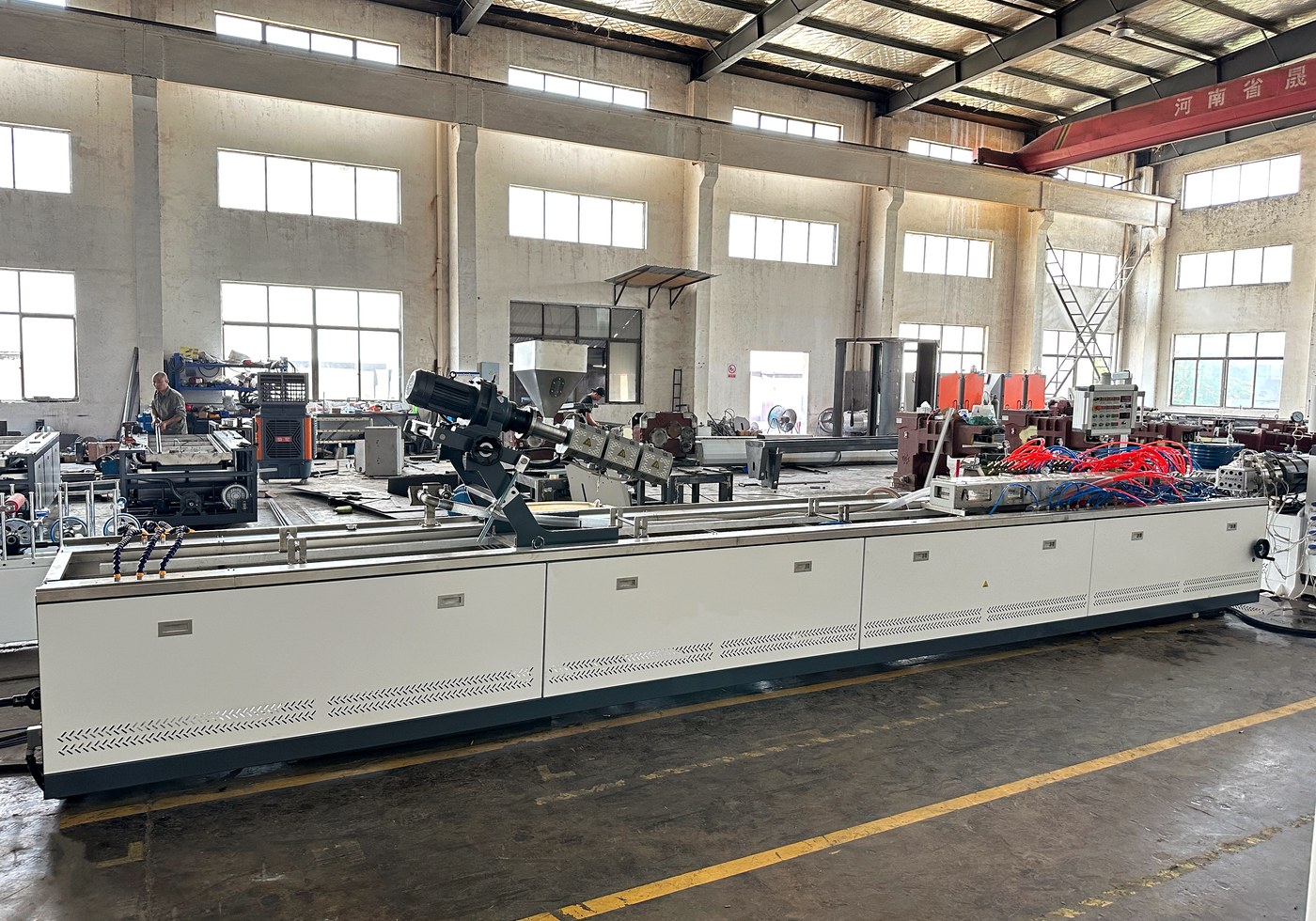PVC profile sample produced by profile extrusion machine