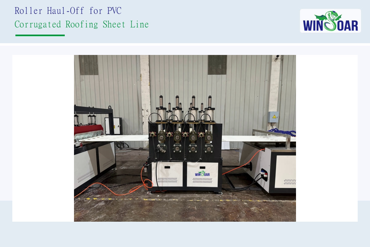Roller haul-off machine maintaining stable traction for PVC corrugated roofing sheet extrusion