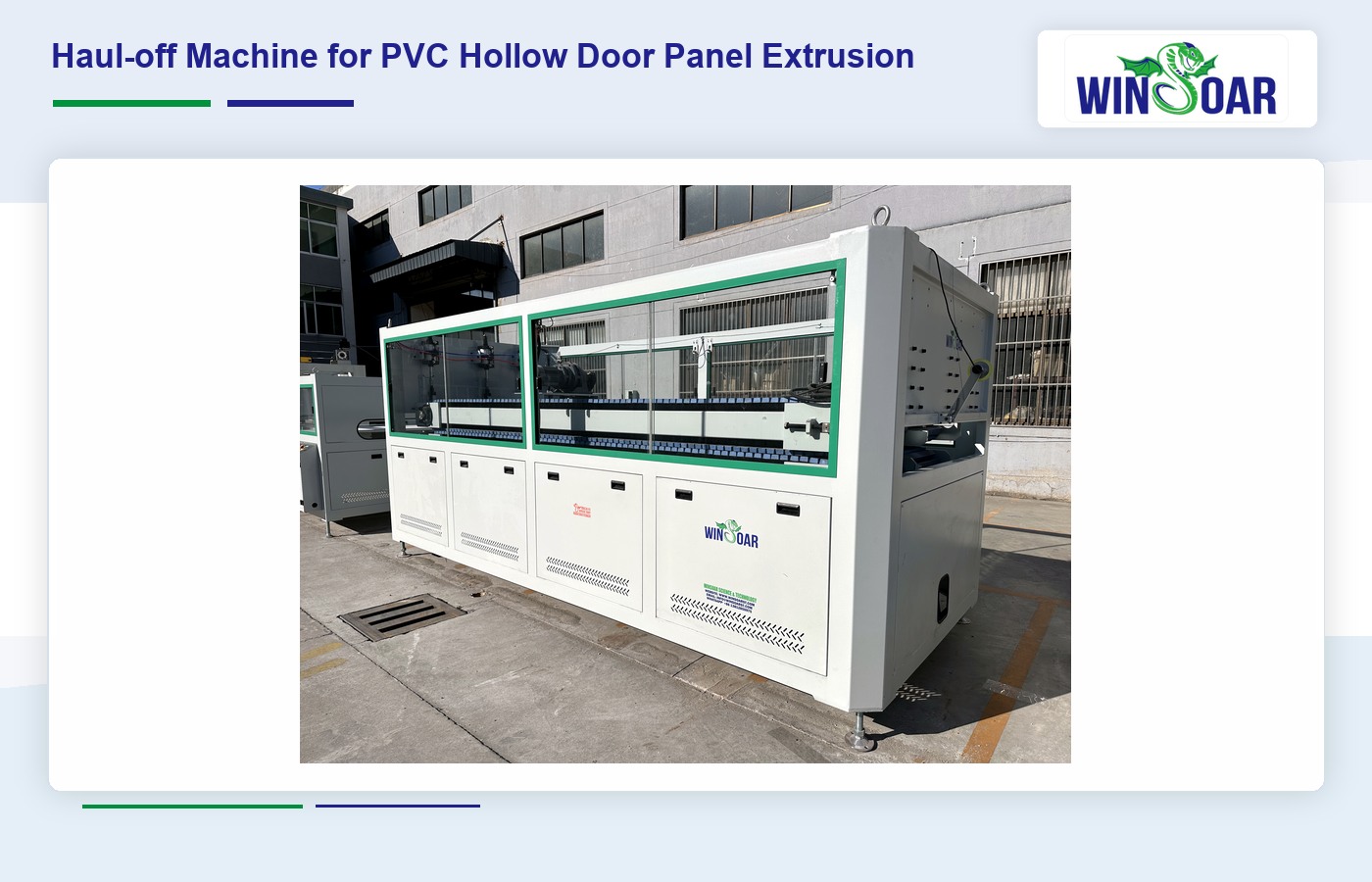 Haul-off machine for PVC hollow door panel extrusion