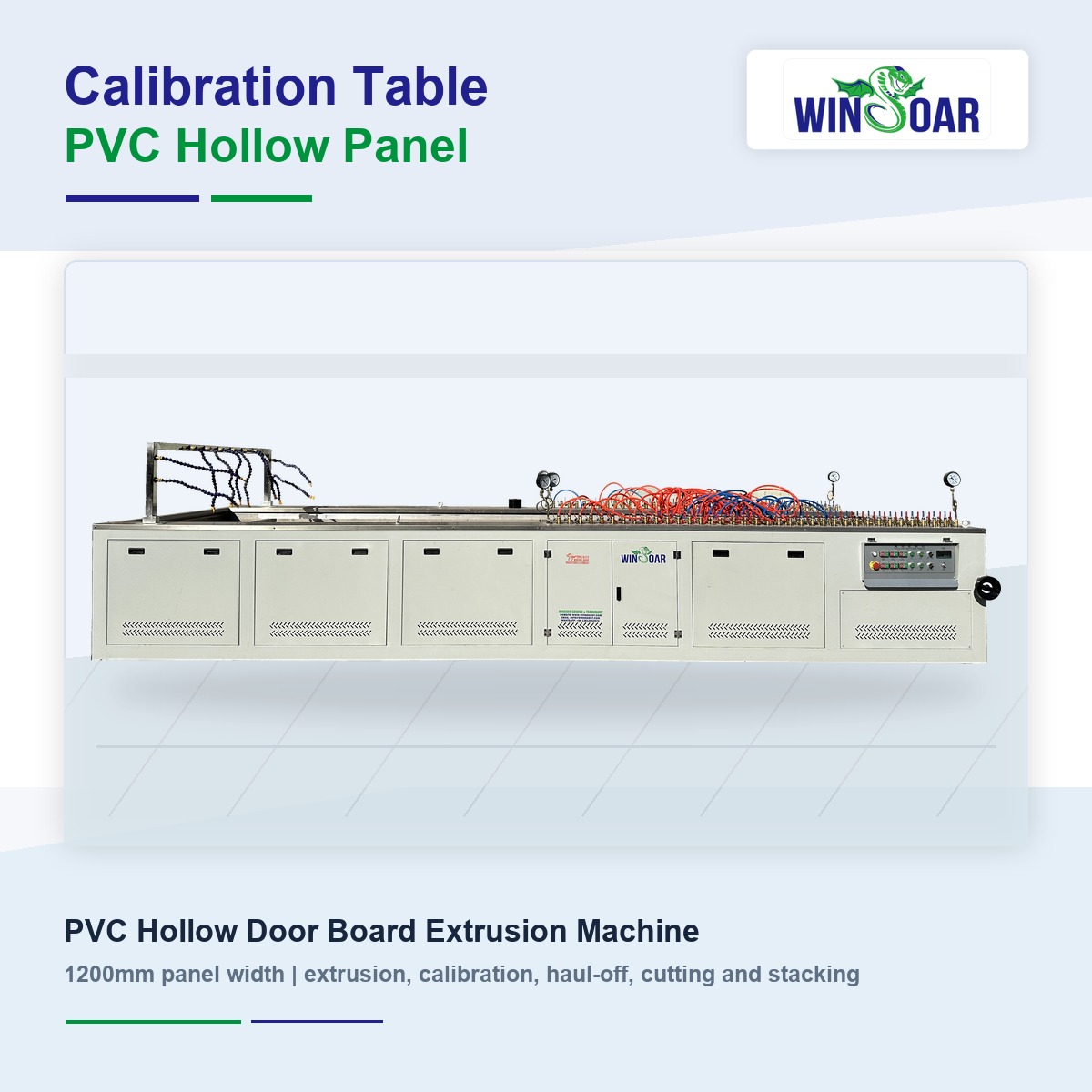 Vacuum calibration table for PVC hollow door panel line