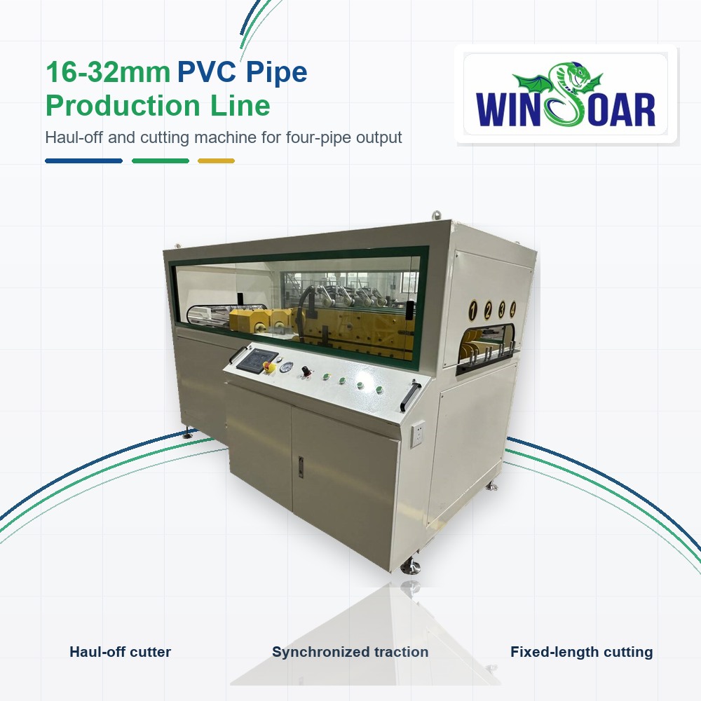 Haul-off cutter for 16-32mm PVC one out four pipe extrusion line