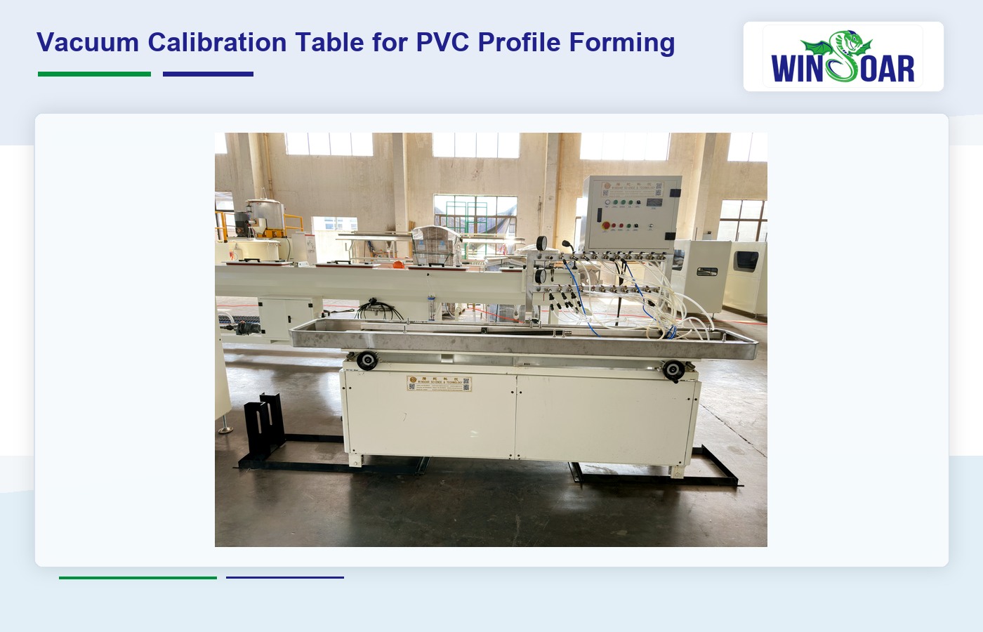 Vacuum calibration table for PVC profile forming