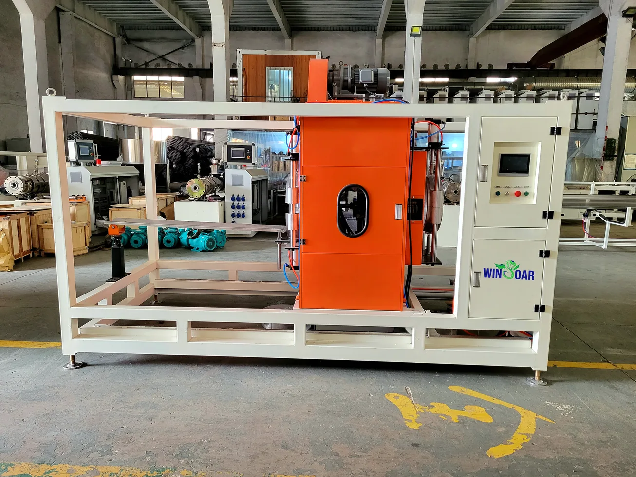 Automatic pipe cutter for 200-450mm PVC pipe production line